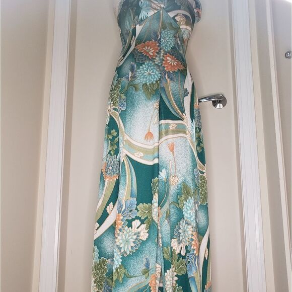 70s Hawaiian halter palazzo jumpsuit - Picture 2 of 10